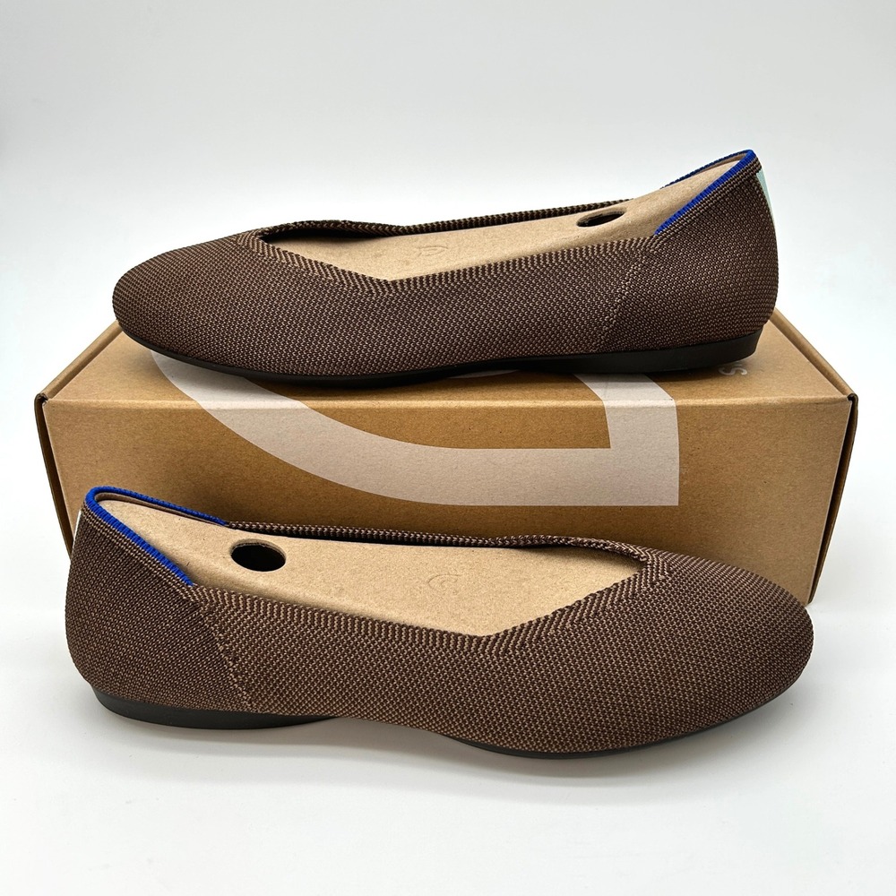 Rothy's The Daily Flat Size 8.5 Womens Slip On Shoes Minx Brown Sustainable NEW